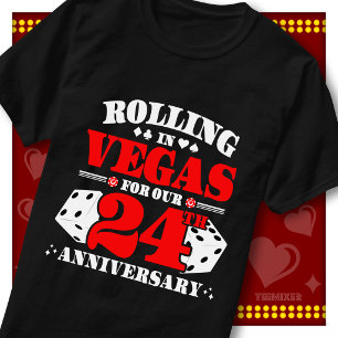 Vegas 24th Anniversary Koppel Casino Rollende Dobb T-shirt