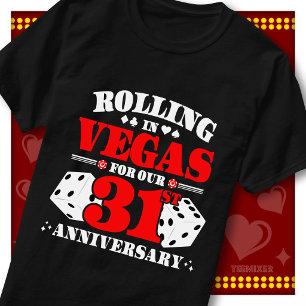 Vegas 31e Verjaardag Koppel Casino Rollende Dobbel T-shirt