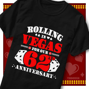 Vegas 62e Verjaardag Koppel Casino Rollende Dobbel T-shirt
