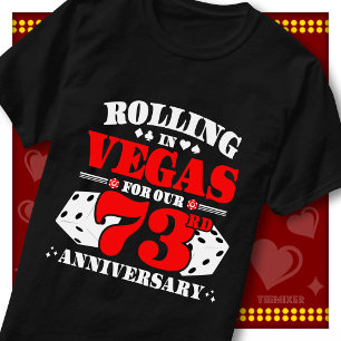 Vegas 73e Verjaardag Koppel Casino Rollende Dobbel T-shirt