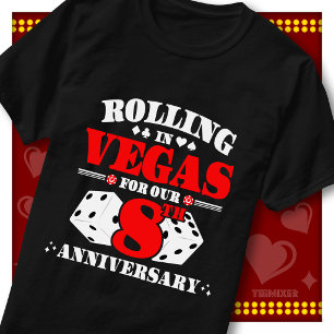 Vegas 8e Verjaardag Koppel Casino Rollende Dobbels T-shirt