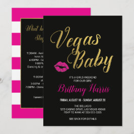 Vegas Baby Itinerary Invitation Kaart