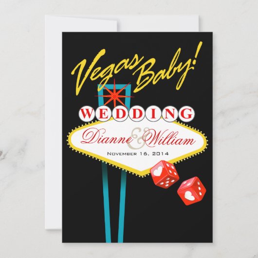 Vegas Baby. Weddenschap Sla de datum zwart op Save The Date (Voorkant)