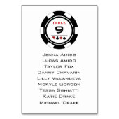 Vegas Black Poker Chip Wedding Seating Chart Kaart (Voorkant)