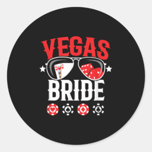 Vegas Bruid - Getrouwd In Vegas - Bruid Squad Ronde Sticker