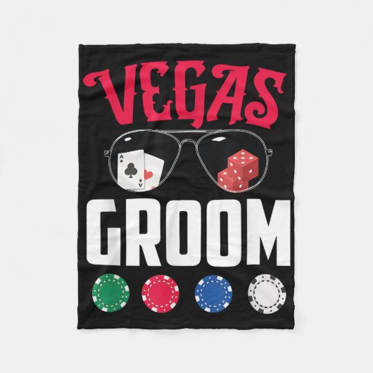 Vegas Bruidegom Bruid Verloving Vegas Meidenavond Fleece Deken (Voorkant)