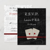 Vegas bruiloft-kaarten RSVP kaartje (Voorkant / Achterkant)