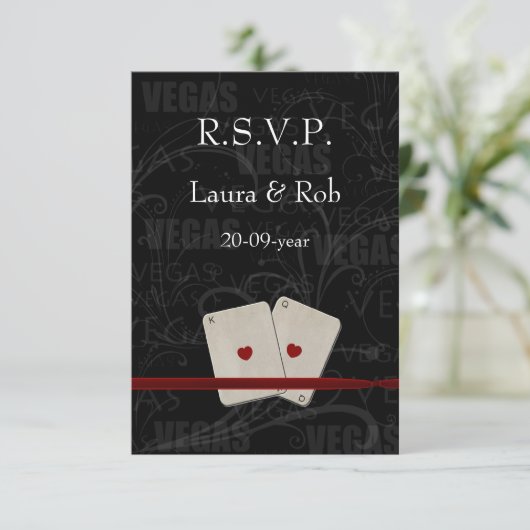 Vegas bruiloft rsvp kaarten standaard 3.5 x 5 (Staand voorkant)