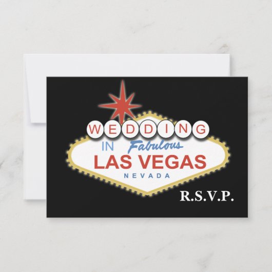 Vegas bruiloft rsvp kaartje (Voorkant)