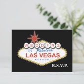 Vegas bruiloft rsvp kaartje (Staand voorkant)