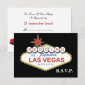 Vegas bruiloft rsvp kaartje (Voorkant / Achterkant)