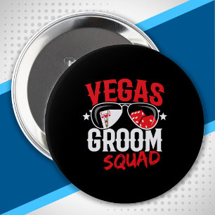 Vegas Bruiloft - Vegas Bachelor Party - Bruidegom  Ronde Button 4,0 Cm