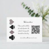 Vegas Bruiloft Zwart en Zilver QR Code Informatie Informatiekaartje (Staand voorkant)