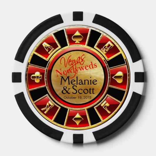 Vegas Casino Chip Rood & Zwart (Voorkant)