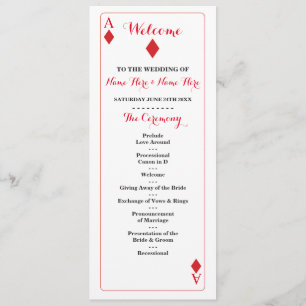 Vegas Casino Diamond Palling Cards Wedding Program Programma