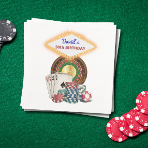 Vegas Casino Nacht Verjaardag / Bachelor Party Servet