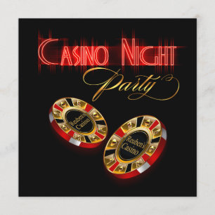 Vegas Casino Night VRAAG ME OM JE NAAM OP CHIPS TE Kaart