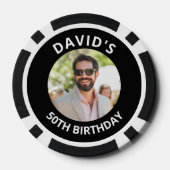 Vegas Casino Party Favor Black & White Photo Poker Chips (Achterkant)