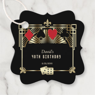 Vegas Casino Royale Great Gatsby 40ste verjaardag Bedankjes Labels