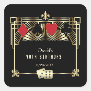 Vegas Casino Royale Great Gatsby 40ste verjaardag Vierkante Sticker