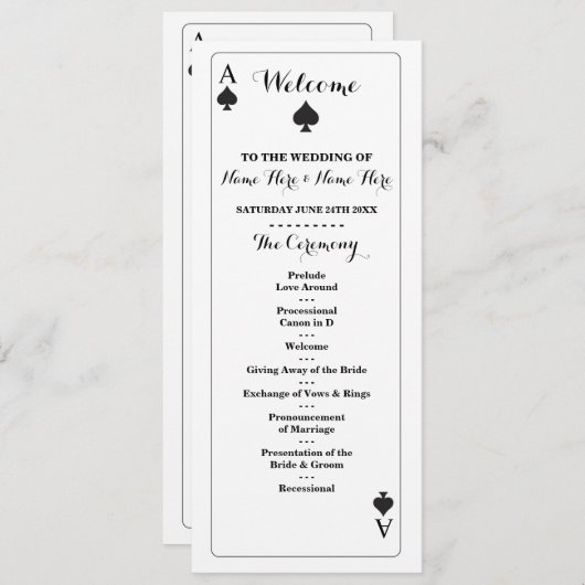 Vegas Casino Schoppen Trouwprogramma Programma (Voorkant / Achterkant)