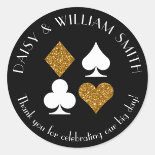 Vegas Casino Thema Aangepaste Sticker Gouden Glitt