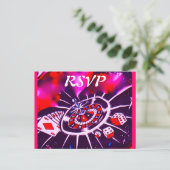 Vegas Casino Thema RSVP uitnodiging behuizingen (Staand voorkant)