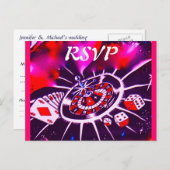 Vegas Casino Thème RSVP invitations encarts (Devant / Derrière)