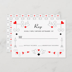Vegas Cupid's Hearts and Diamonds Wedding RSVP