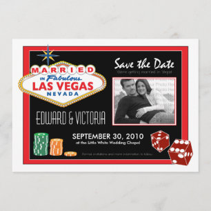 Vegas Destination Wedding sparen de Uitnodiging va