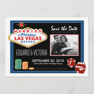 Vegas Destination Wedding sparen de Uitnodiging va