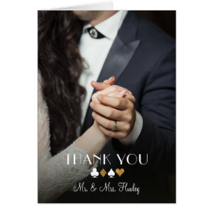 Vegas Destiny Gold Glitter Foto Bedankt Opmerking