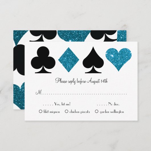 Vegas Destiny Wedding RSVP avec choix de repas ble (Devant / Derrière)