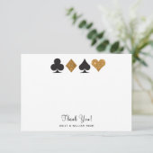 Vegas Faux Gold Glitter Flat Dank u kaart (Staand voorkant)