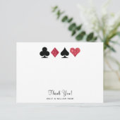 Vegas Faux Red Glitter Flat Dank u kaart (Staand voorkant)