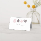 Vegas Faux Silver Glitter en Blush Place Card (Voorkant)