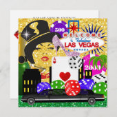 Vegas Feest - Casino / Poker Uitnodiging (Voorkant / Achterkant)