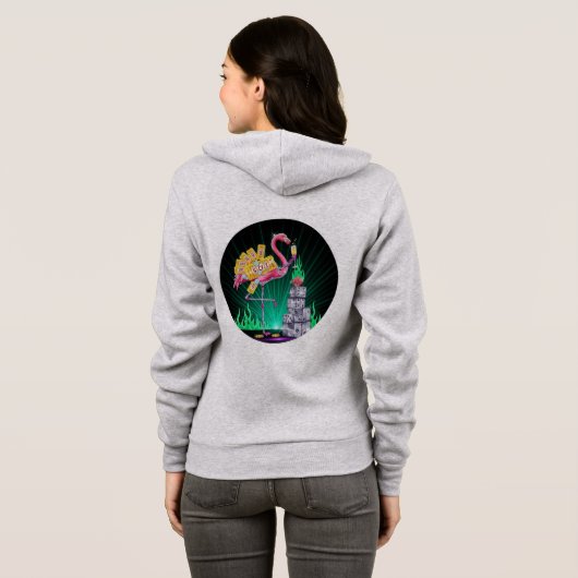 Vegas Flamant rose Sparkle Sweat - shirt à capuche (Dos entier)