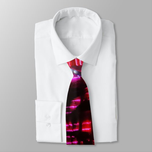 Vegas Flamingo night lights Neck Tie Stropdas (Gebonden)