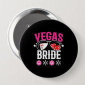 Vegas-huwelijk - Bruid - Meisjesuitstap naar Vegas Ronde Button 4,0 Cm (Voorkant /achterkant)
