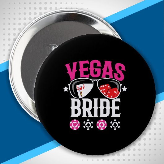 Vegas-huwelijk - Bruid - Meisjesuitstap naar Vegas Ronde Button 4,0 Cm