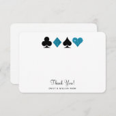 Vegas Malibu Blue Glitter Flat Dank u kaart (Voorkant / Achterkant)