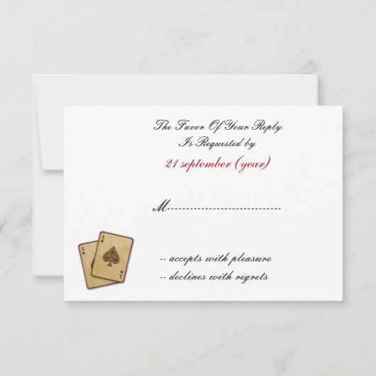 Vegas mariage rsvp standard 3,5 x 5 (Dos)