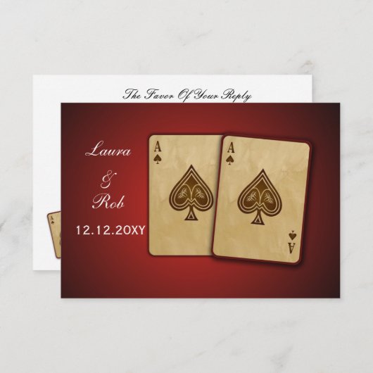 Vegas mariage rsvp standard 3,5 x 5 (Devant / Derrière)