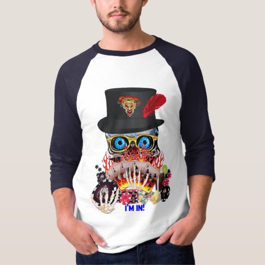 Vegas Party any Event Aces and Eight Uitzicht Note T-shirt (Voorkant)