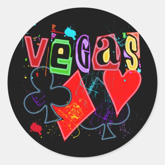VEGAS RONDE STICKER (Voorkant)