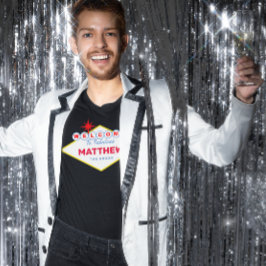 Vegas Sign Celebrant Naam en gelegenheid T-shirt