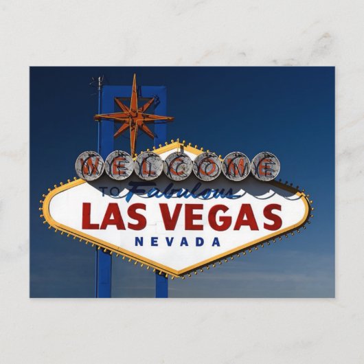 Vegas Sign Dusk Briefkaart (Voorkant)