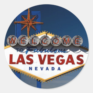 Vegas Sign Dusk Ronde Sticker