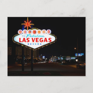 Vegas Sign Night Briefkaart